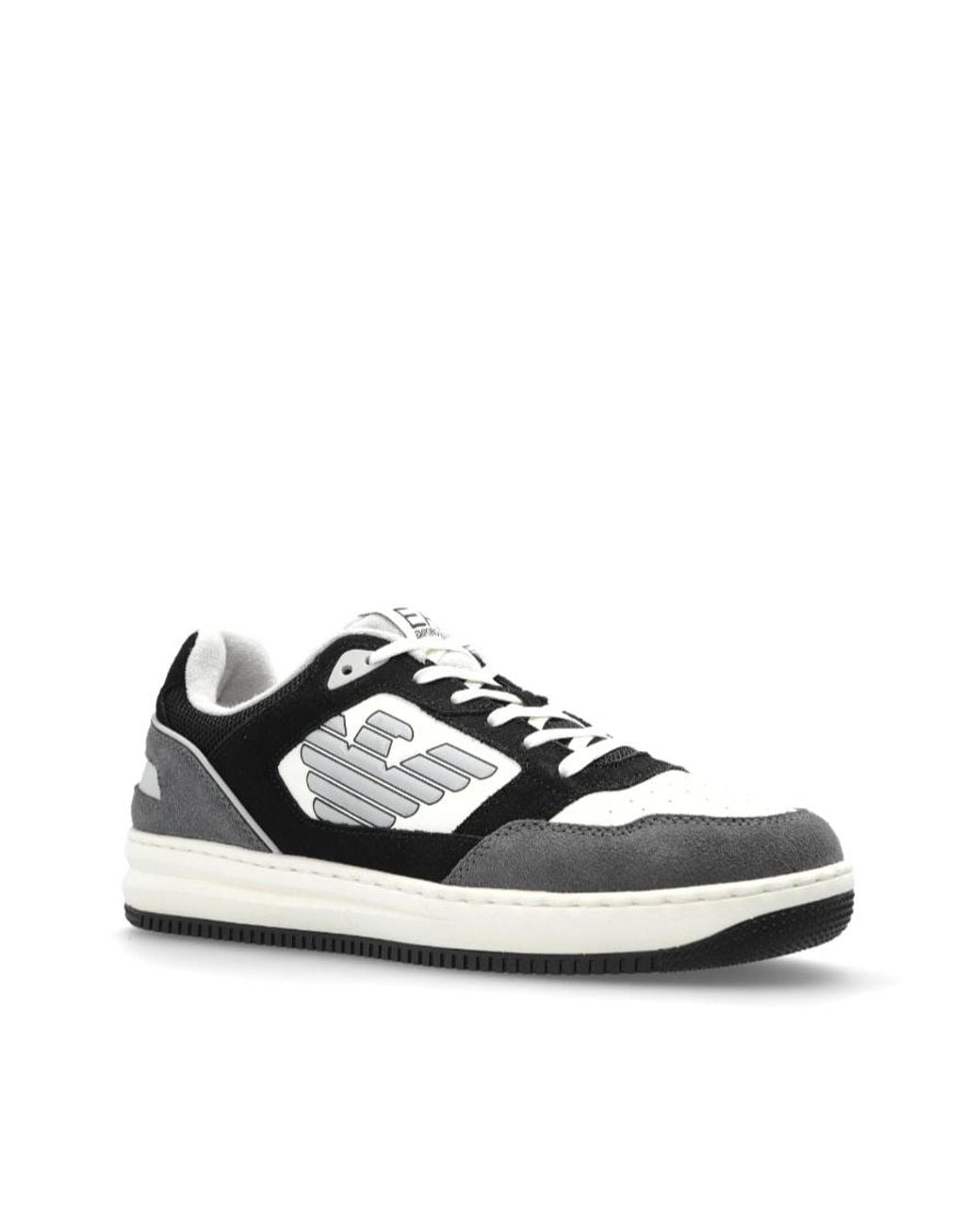 EA7 Black Logo Low-Top Sneakers for men
