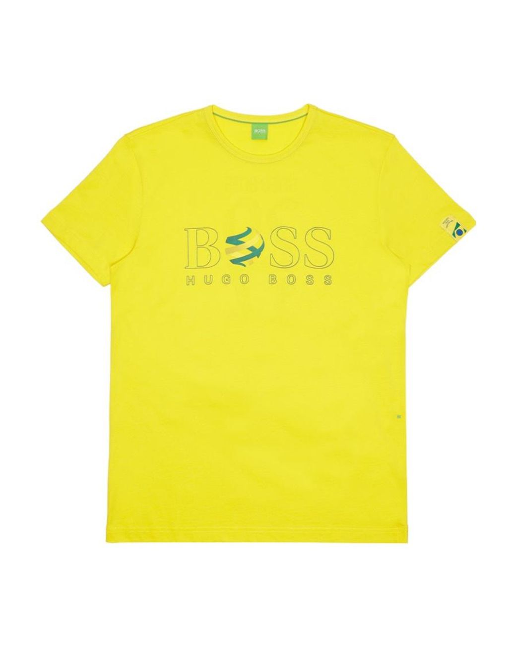 Boss Yellow T-Shirt With Round Neck And Short Sleeves for men