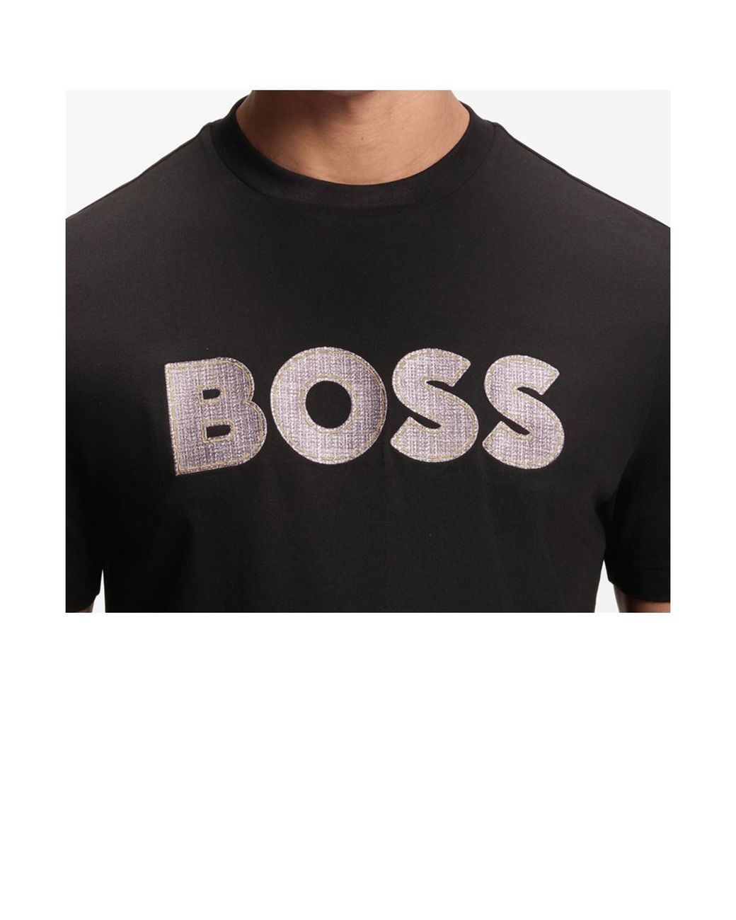 Boss Black Boss Logo Patch Crewneck T-Shirt for men