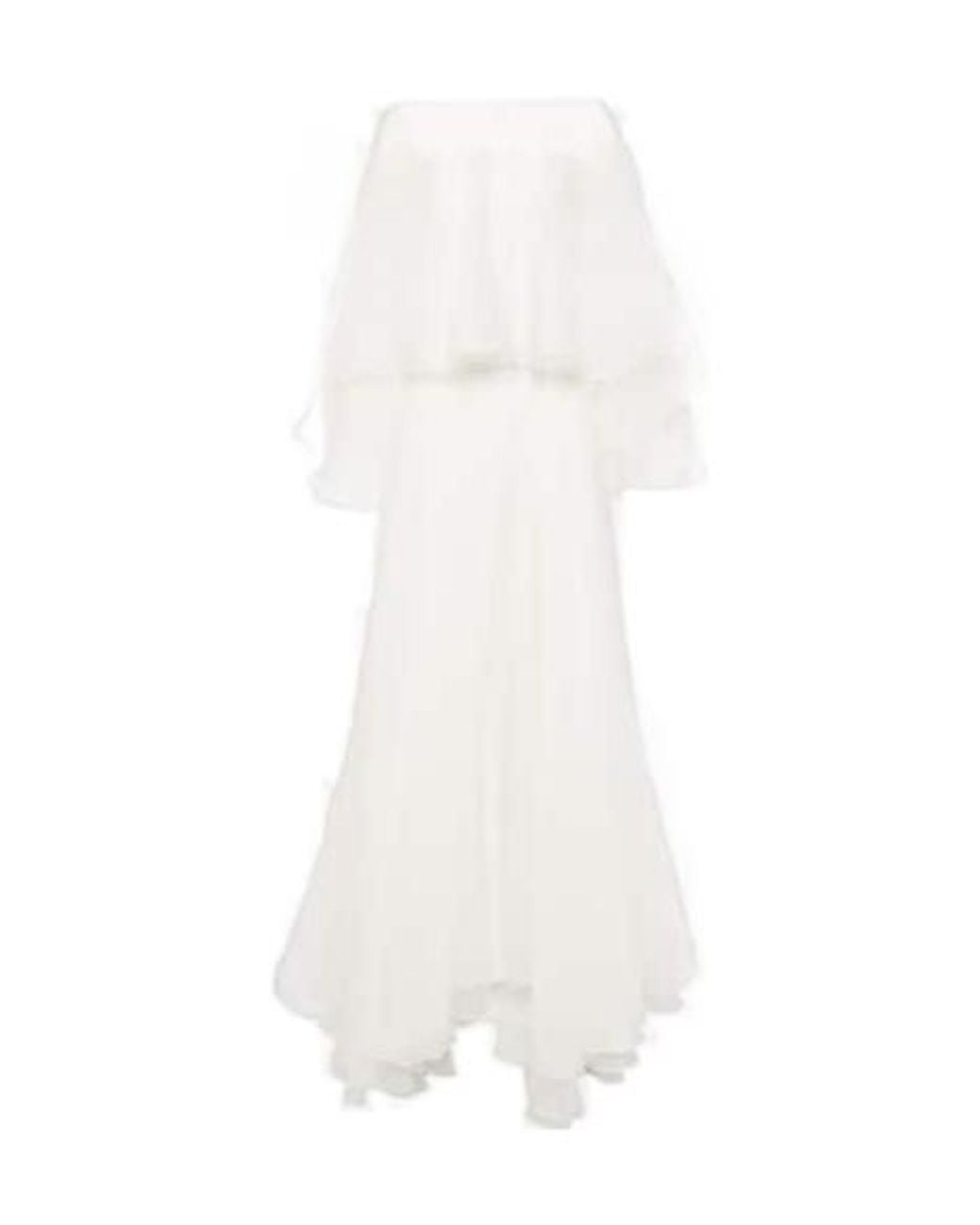 Maticevski White Bridal Dhalia Caped Silk Gown