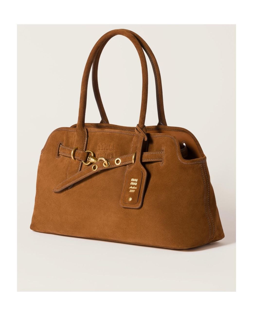 Miu Miu Brown Aventure Suede Bag