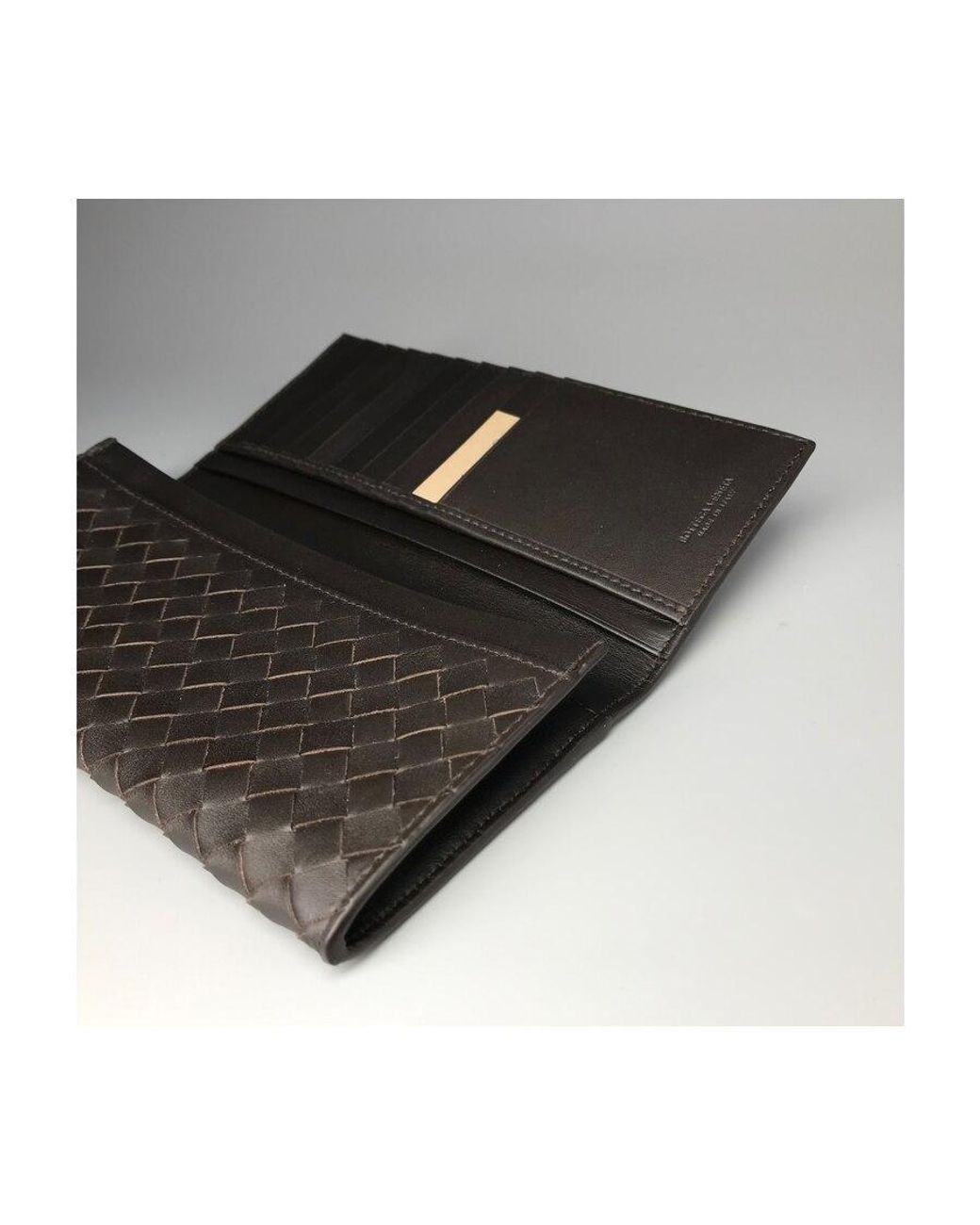 Bottega Veneta Gray Logo Folding Wallet for men
