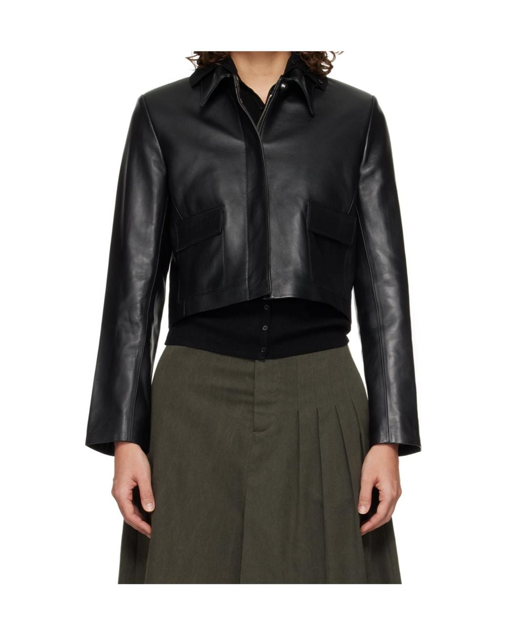 Nour Hammour Black Bleeker Leather Jacket