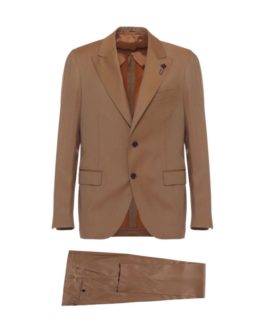 Lardini Brown Single-Breasted Tailored Suit for men