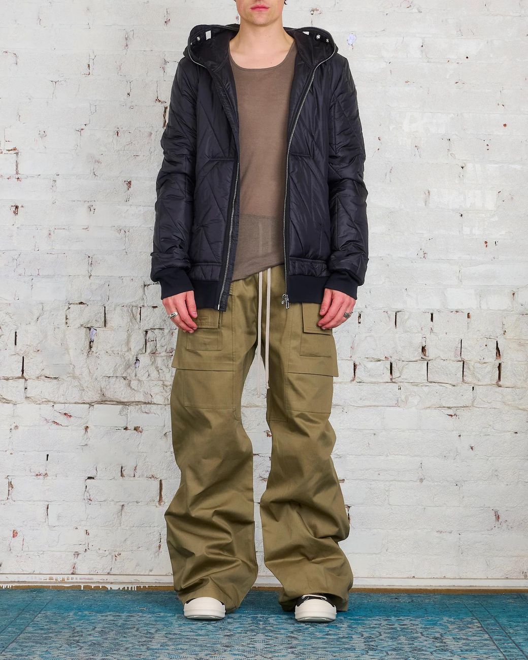 Rick Owens Green Multi-Pocket Casual Pants for men