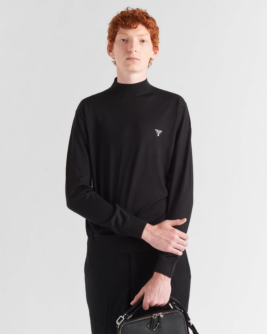 Prada Blue Superfine Wool Turtleneck Sweater for men