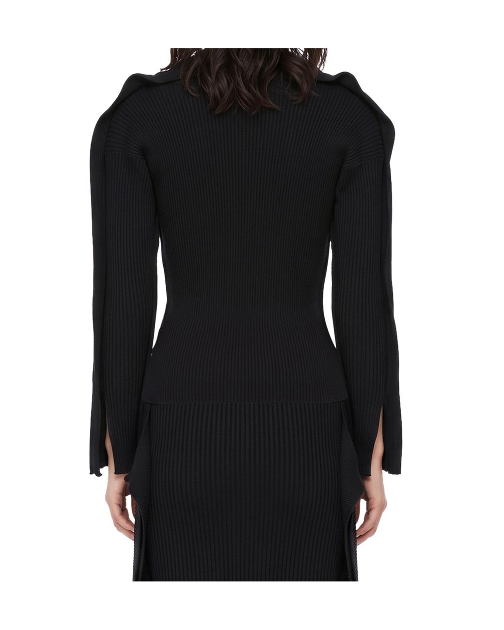 Issey Miyake Black Prance Ribbed Knitted Top
