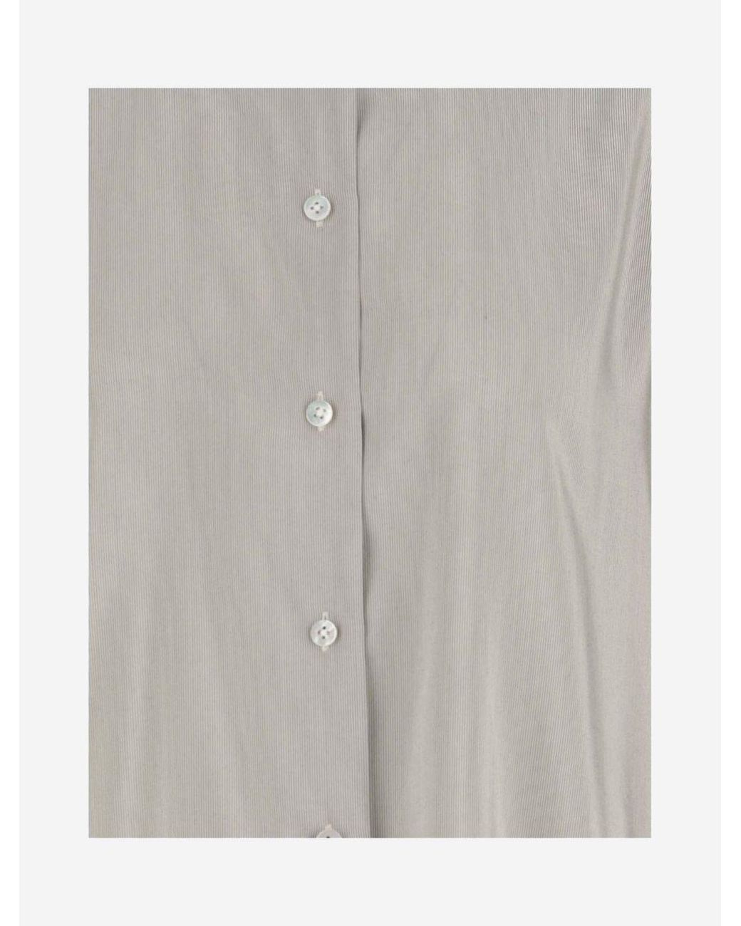 The Row Gray Sisilia Button-Down Shirt