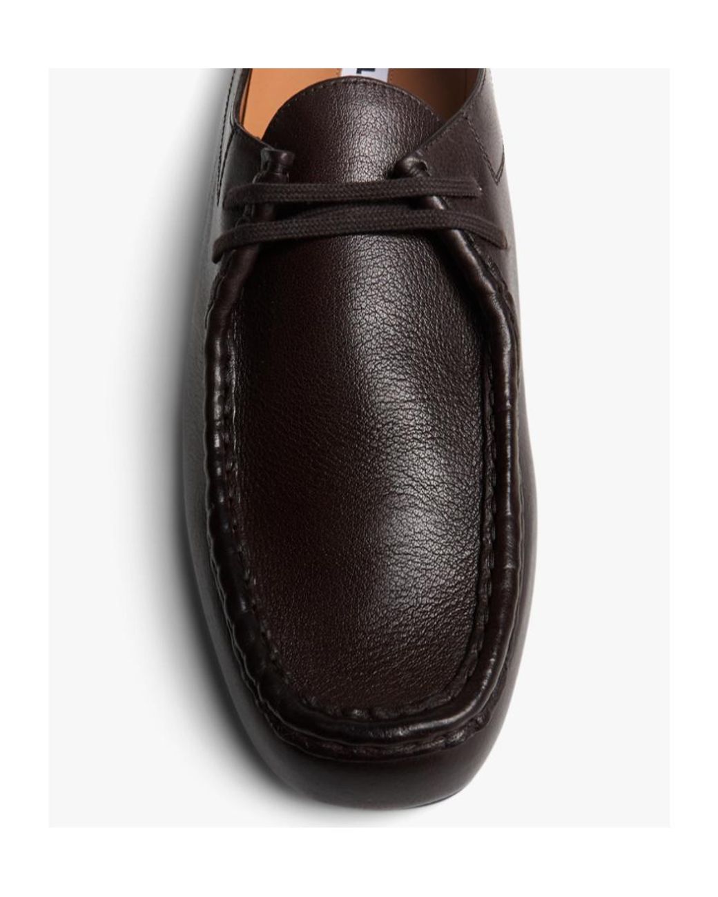 Jil Sander Brown Hand-Stitched Lace-Up Shoes for men