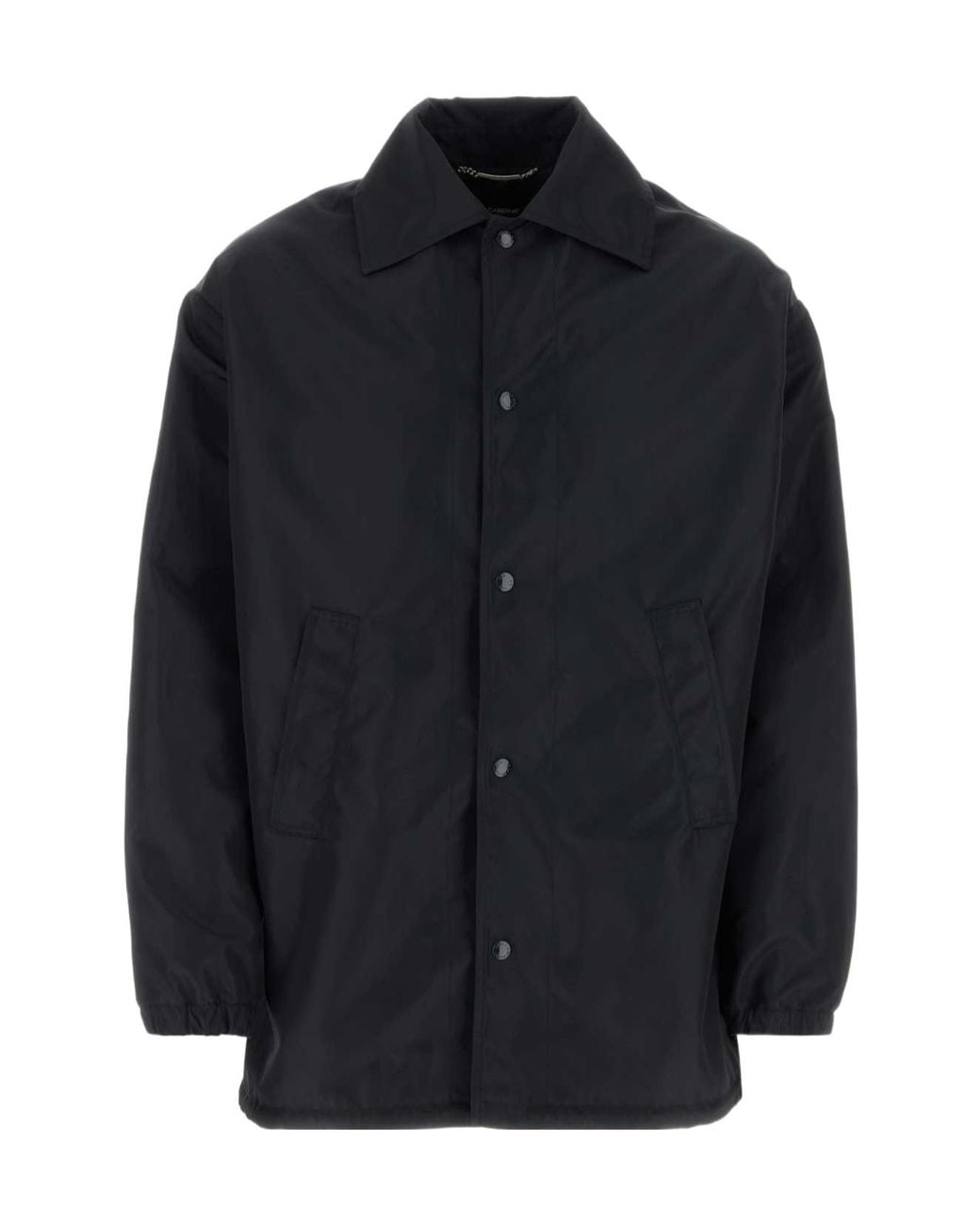 Dolce & Gabbana Blue Logo Plaque Drawstring Hem Parka for men