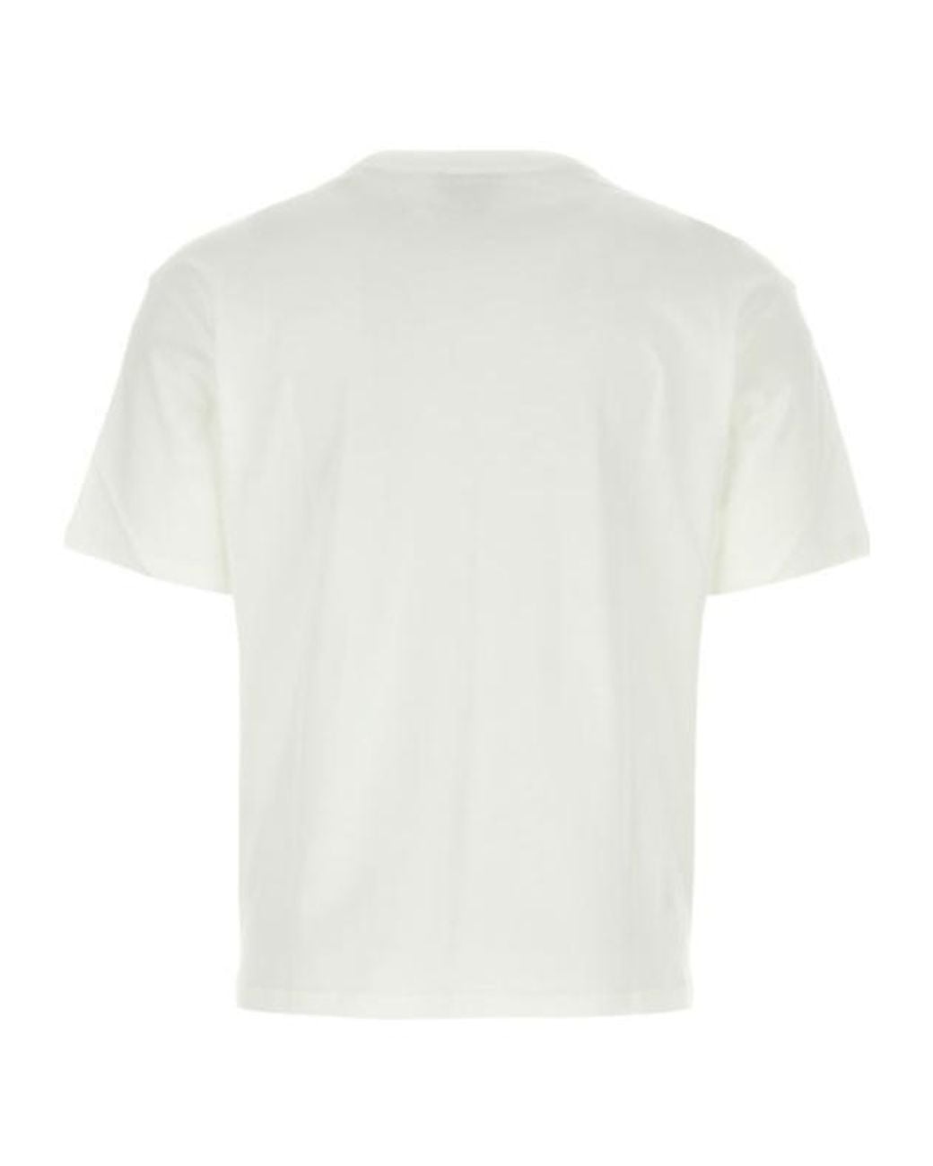 A.P.C. White Logo Detailed Crewneck T-Shirt for men