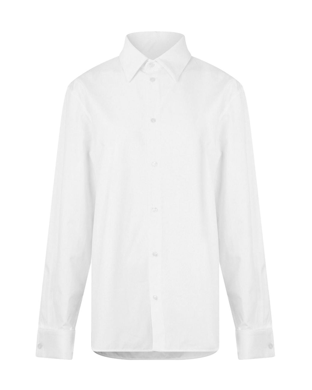 Saint Laurent White Long Sleeve Plain Shirt