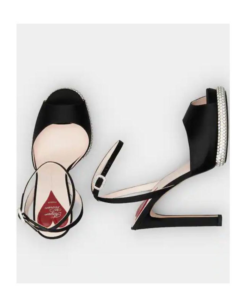 Roger Vivier Black Viv' Choc Strass Platform Sandals
