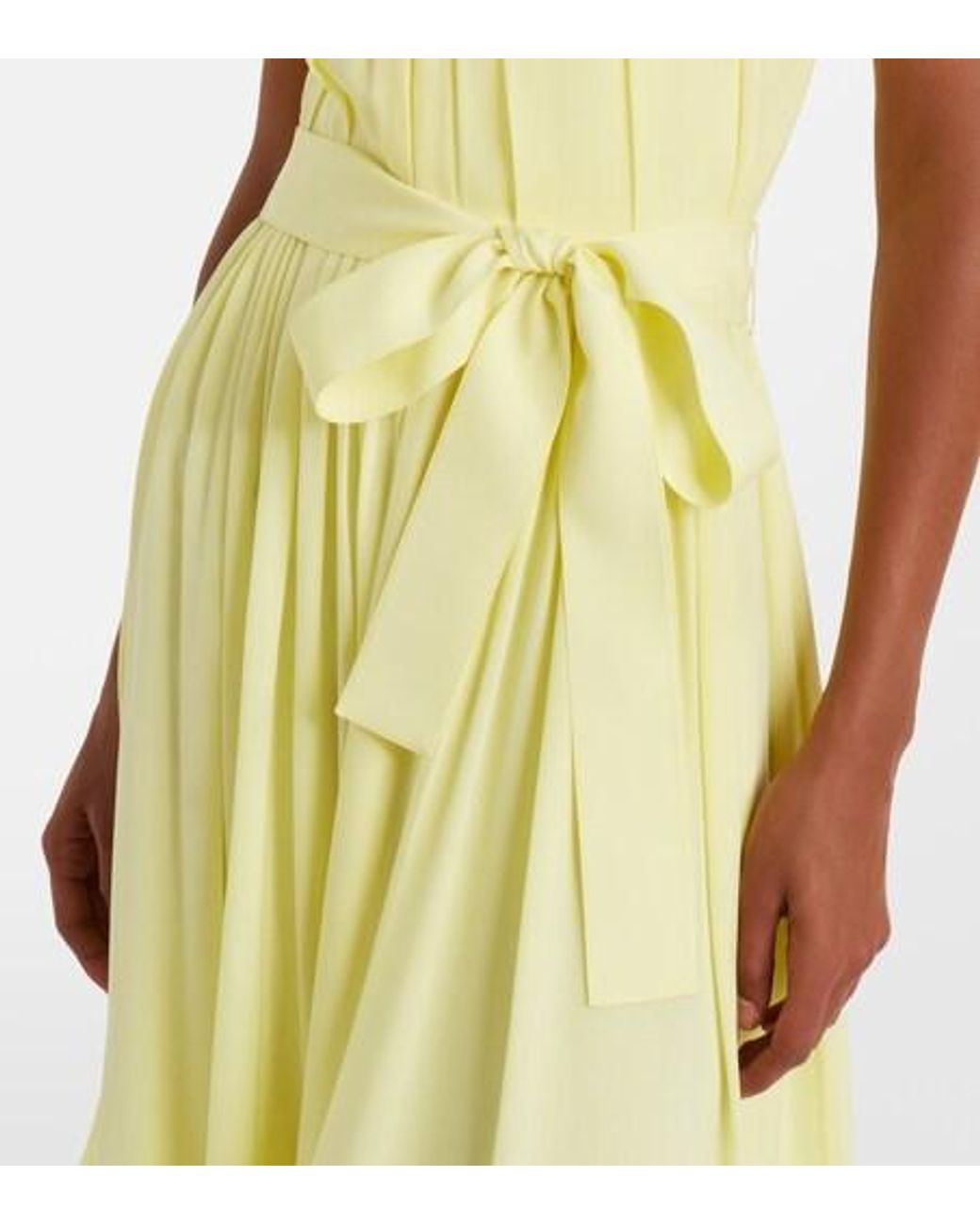 Elie Saab Yellow Halterneck Silk-Blend Midi Dress