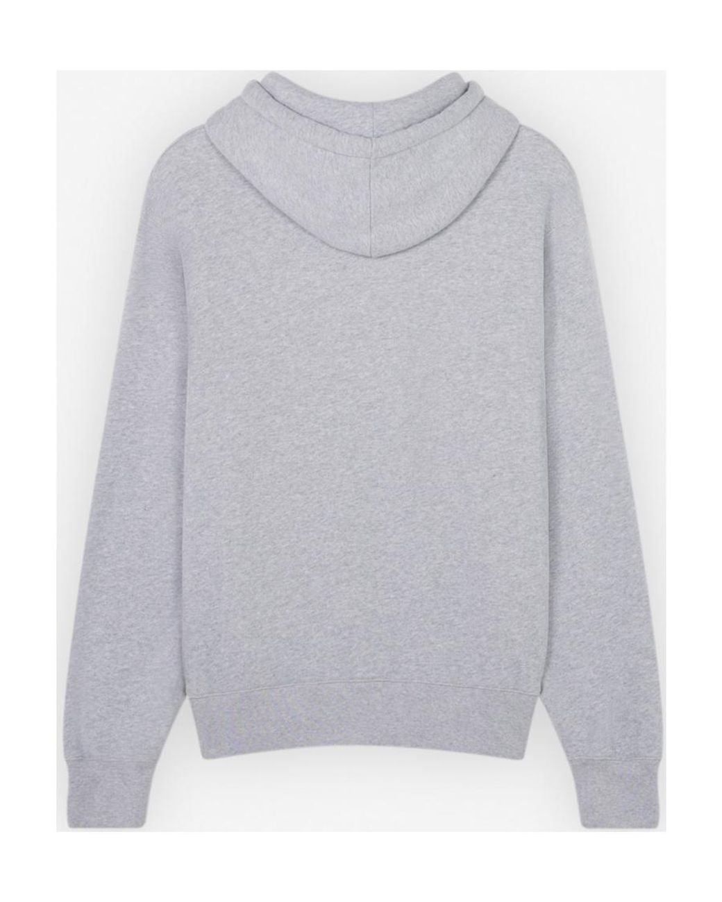 Maison Kitsuné Gray Maison Kitsuné Logo Printed Drawstring Hoodie for men