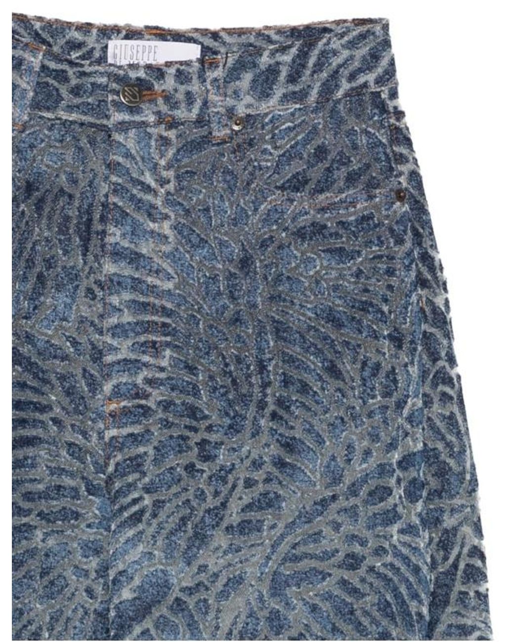 GIUSEPPE DI MORABITO Blue High-Waist Wide-Leg Pants