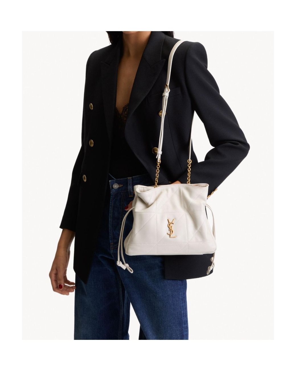 Saint Laurent Natural Jamie Shoulder Pouch