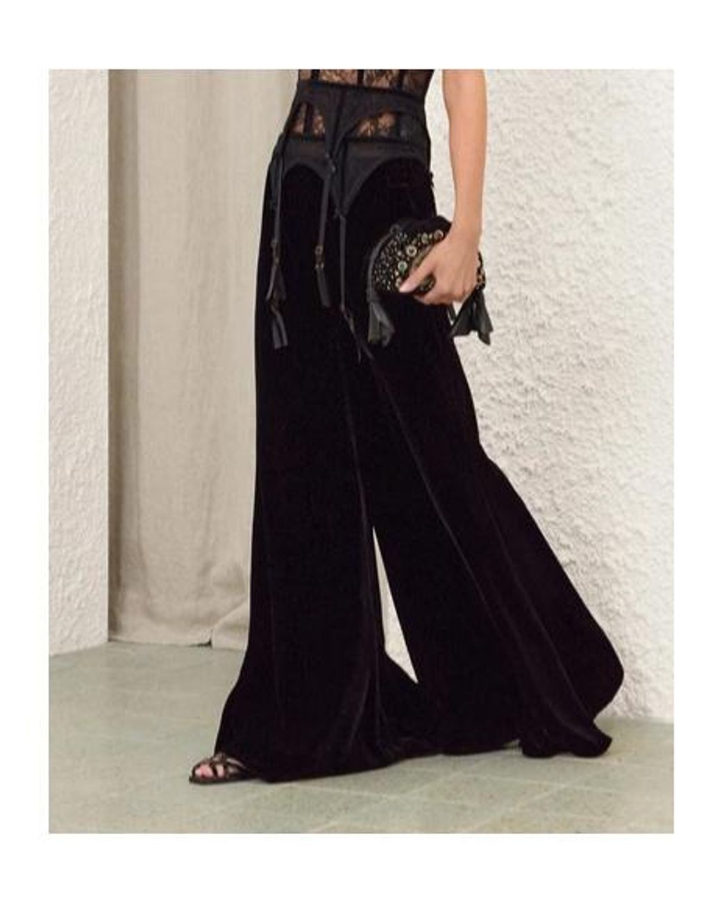 Zimmermann Black Ascent Velvet Relaxed Pants