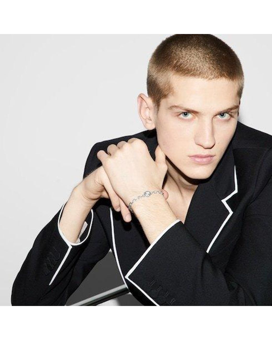 Gucci Metallic Interlocking Chain Bracelet for men