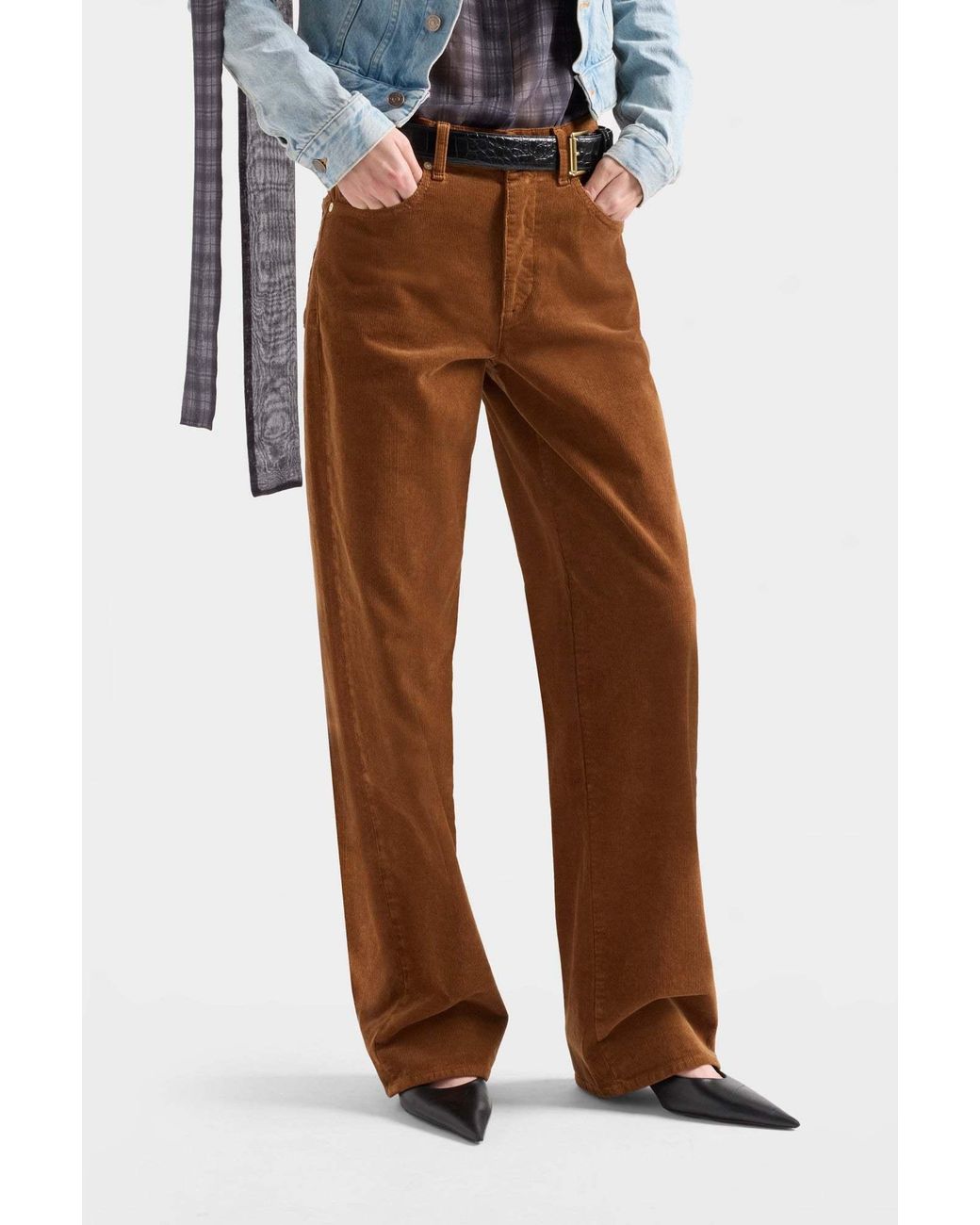 7 For All Mankind Brown Stovepipe Straight Pants