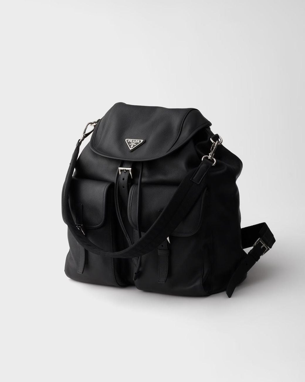 Prada Black Leather Backpack for men