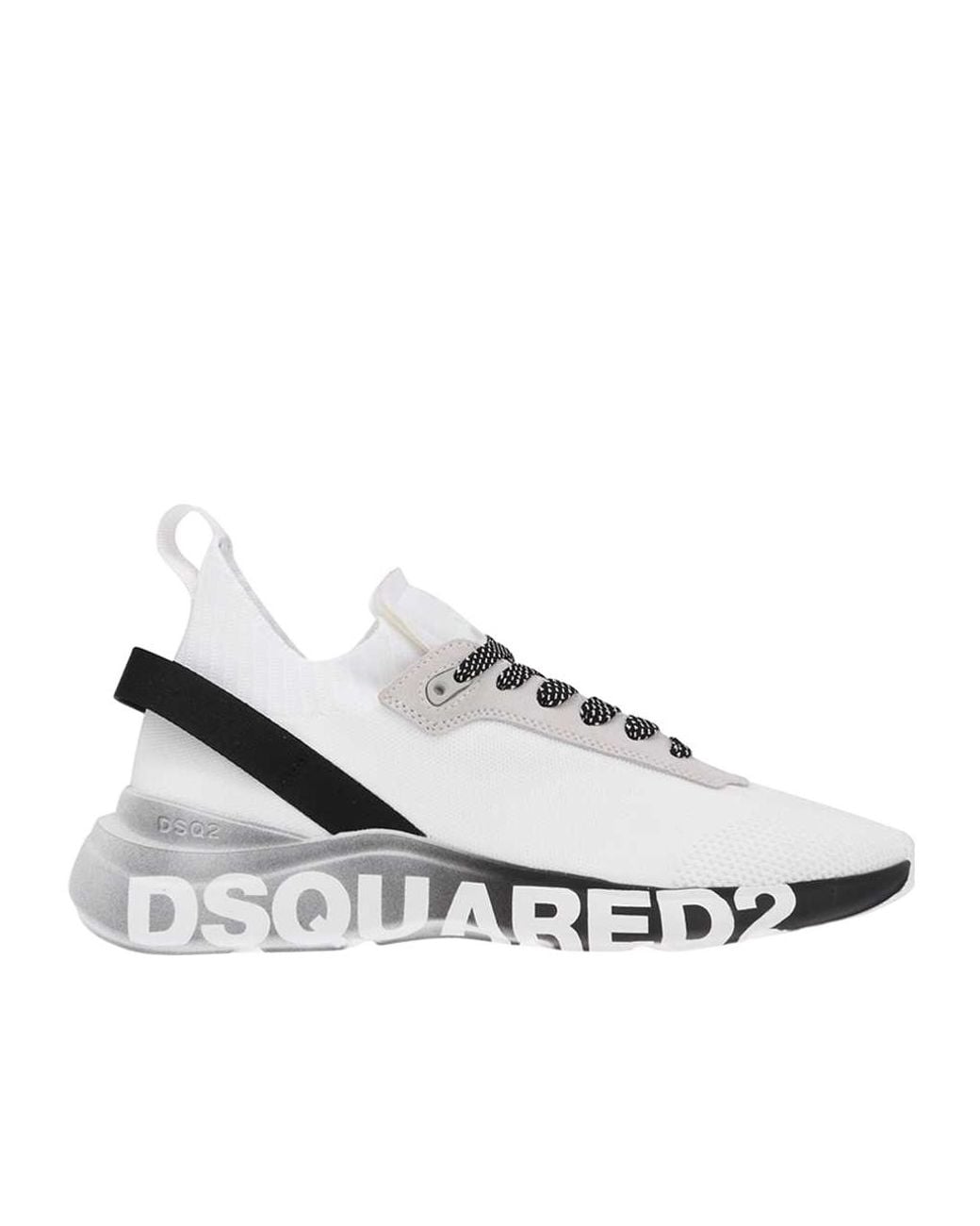DSquared² White Lace-Up Low-Cut Sneakers for men