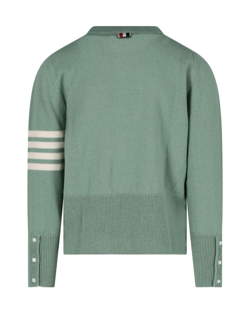 Thom Browne Green Bar Stripe Cardigan for men