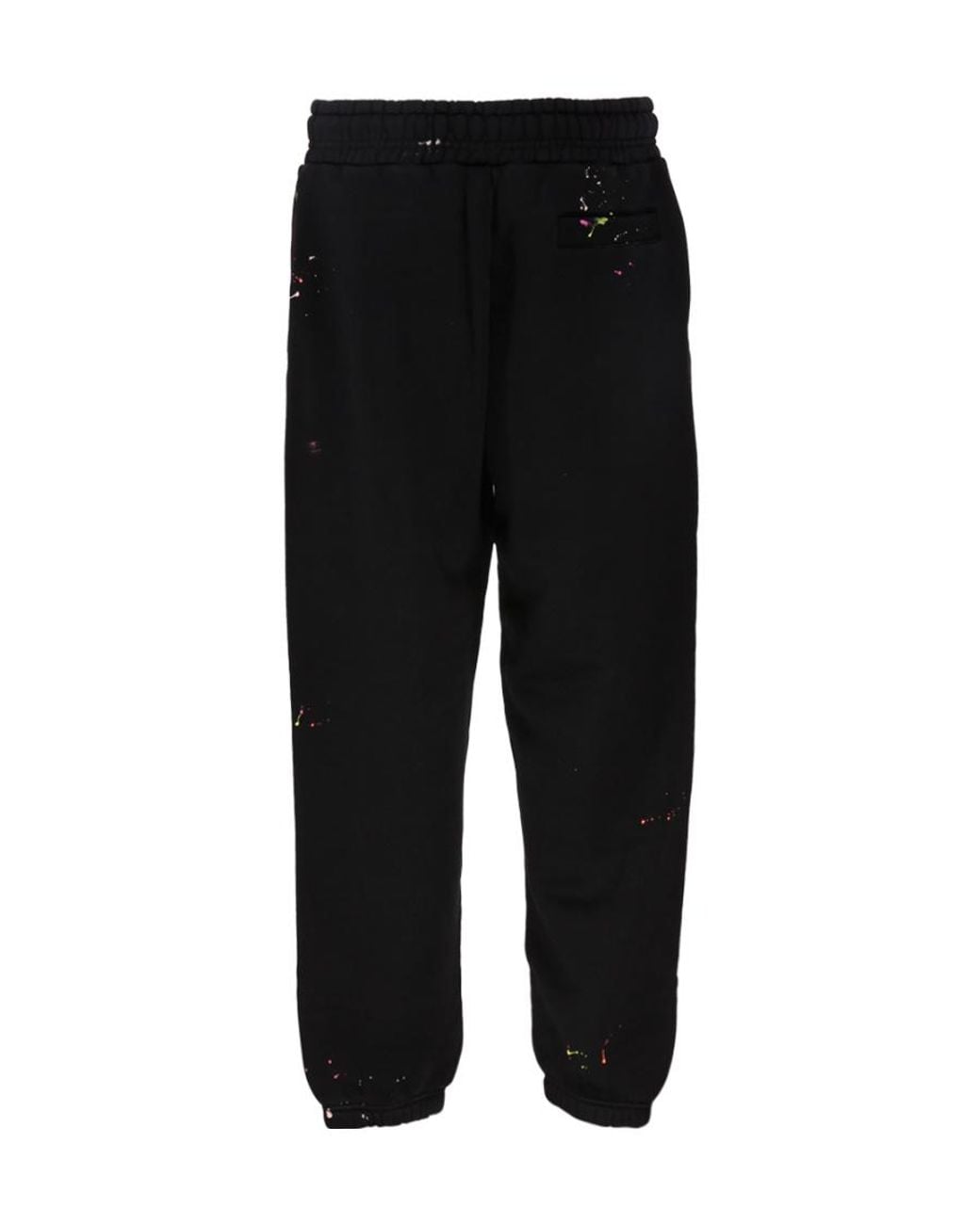 Palm Angels Black Painted Logo Print Track Trousers for men