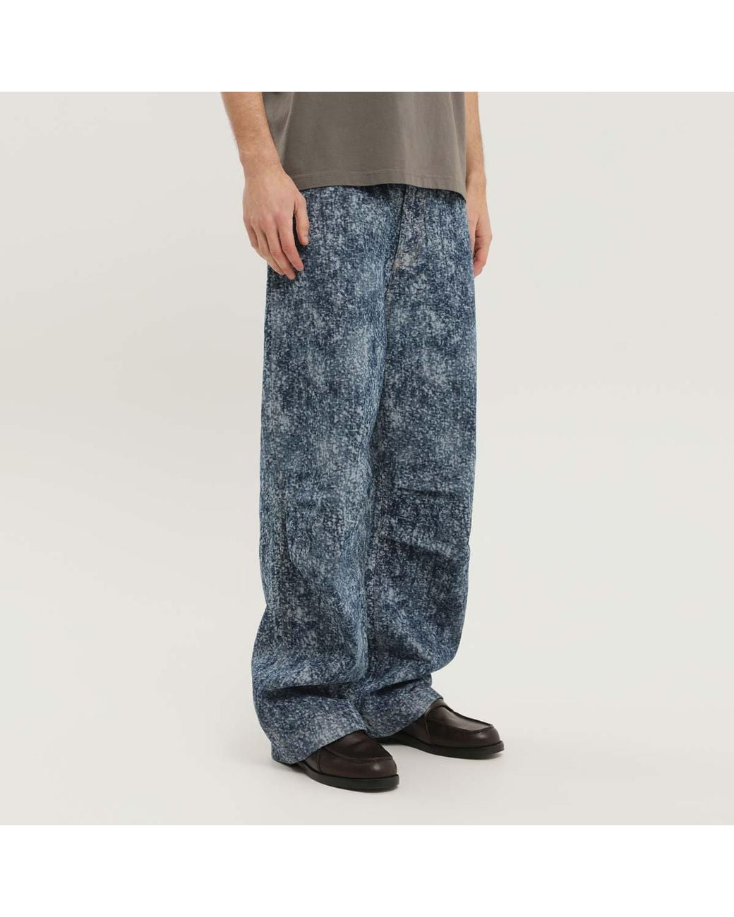 1989 STUDIO Blue Acid Wash Wide-Leg Jeans for men
