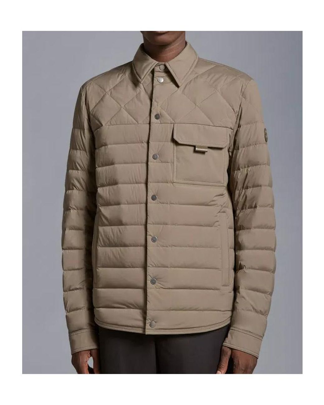 Moncler Green Iseran Down Shacket for men