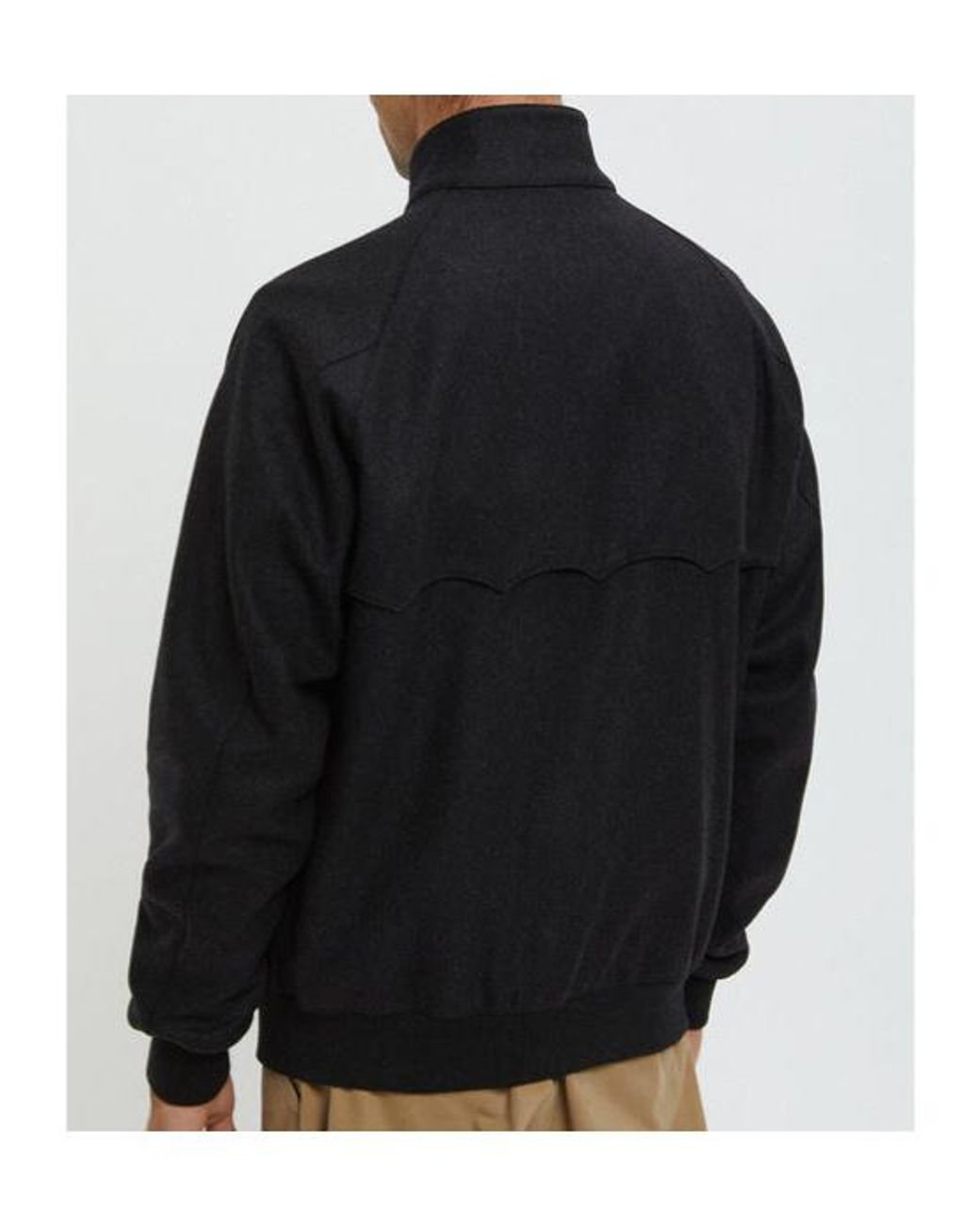 Baracuta Black G9 Melton Zip Bomber Jacket for men