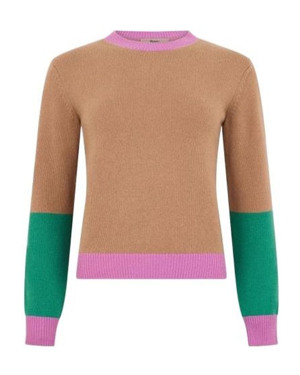 Herno Green Color-Block Cashmere Knitted Sweater
