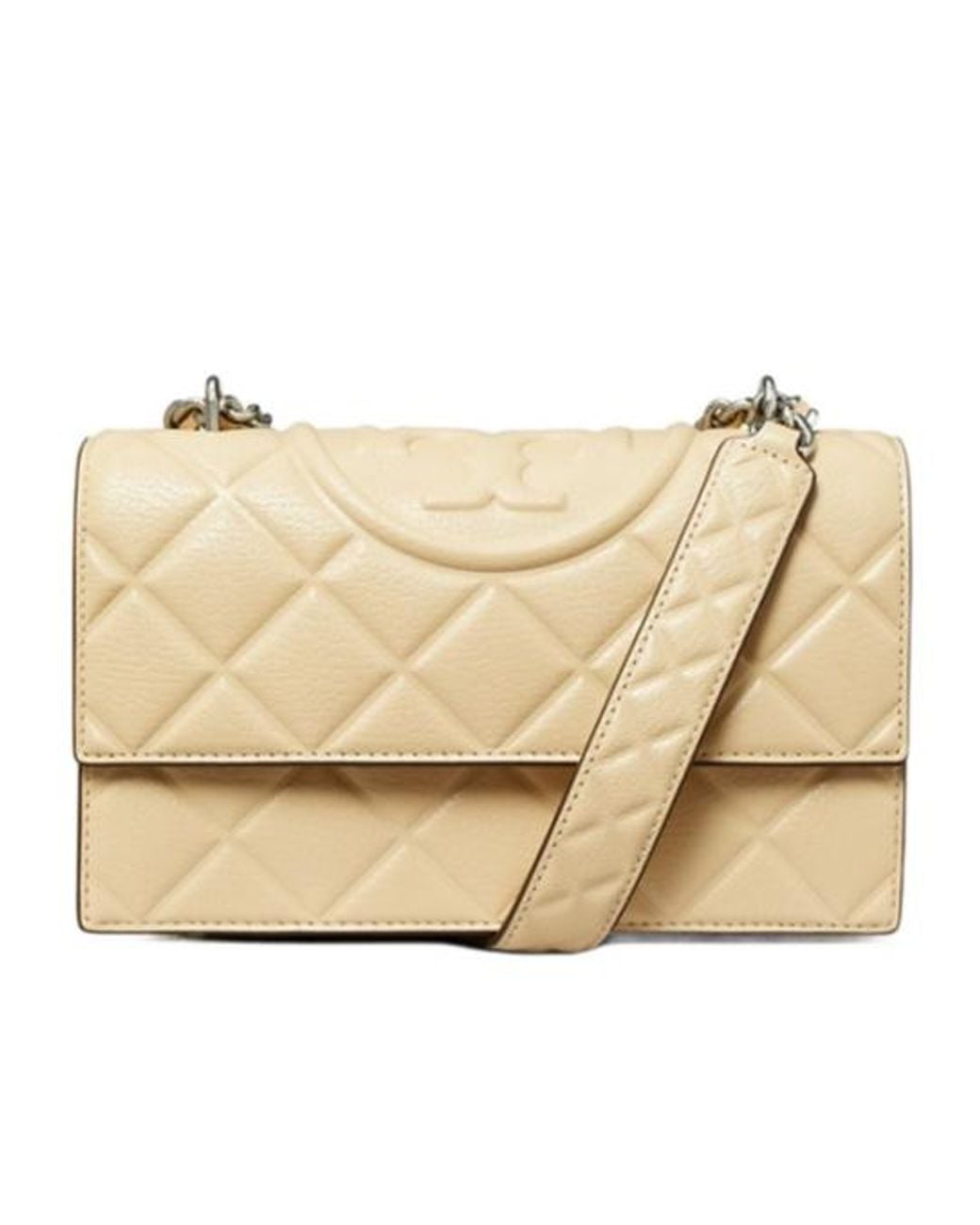 Tory Burch Natural Small Fleming Convertible Shoulder Bag