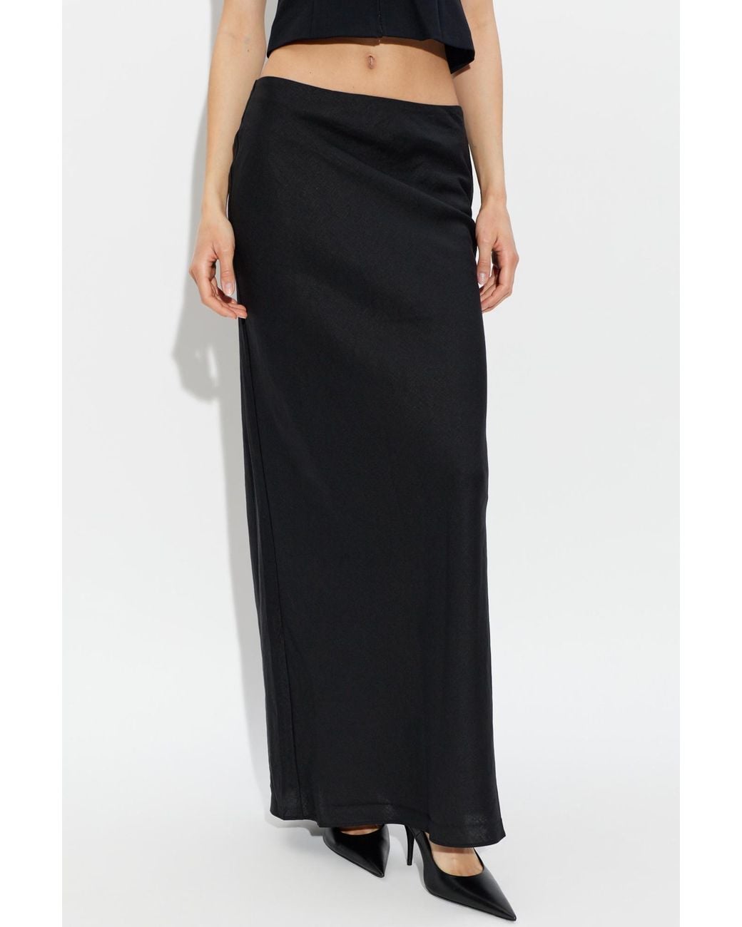 Cult Gaia Black Zip Maxi Skirt