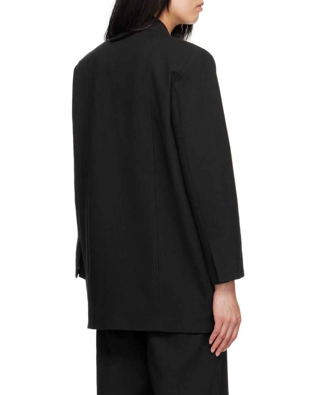 Ganni Black Oversized Single-Breasted Blazer