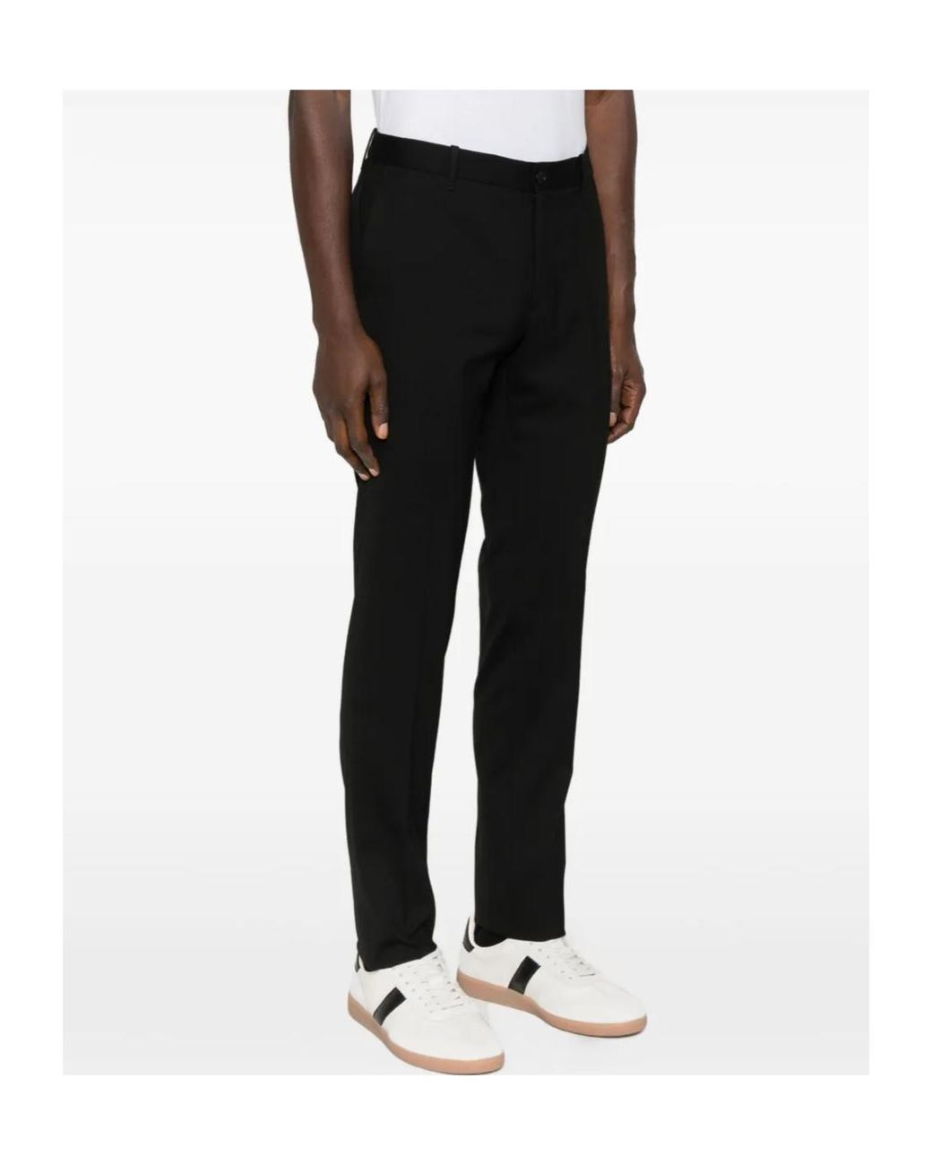 Incotex Black Elastic-Waistband Trousers for men