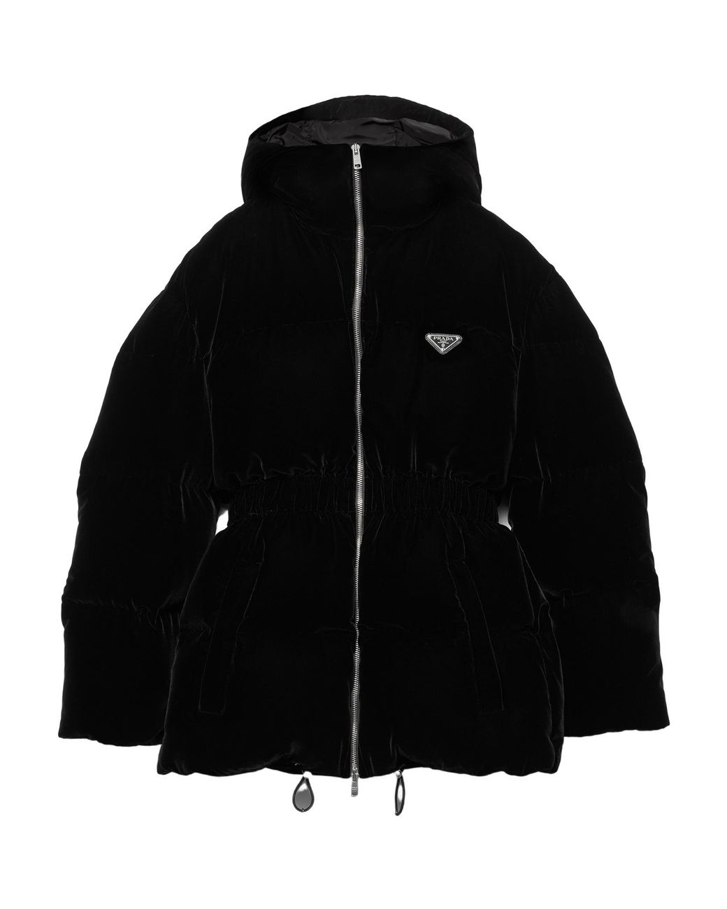 Prada Black Velvet Down Jacket