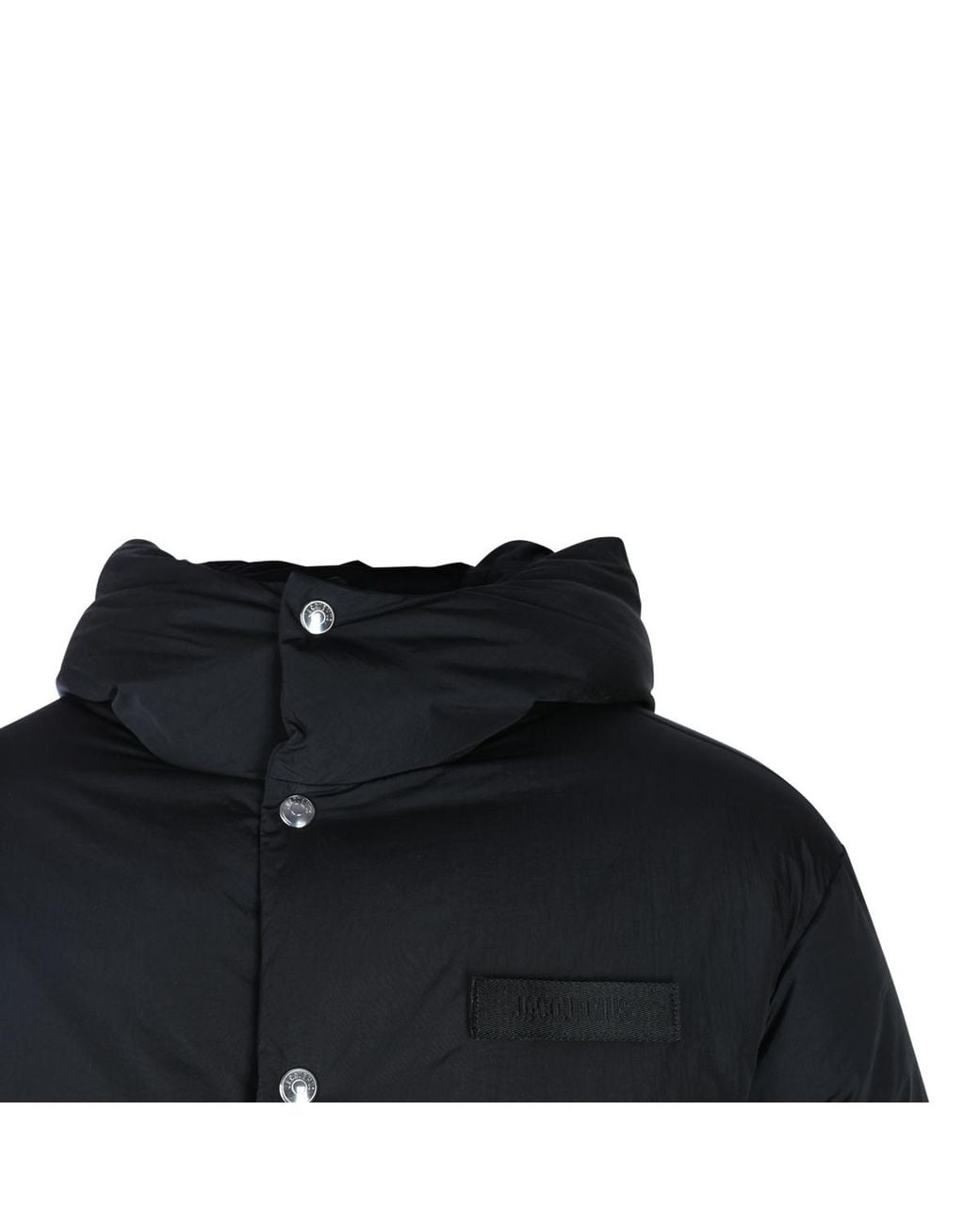 Jacquemus Black Logo Patch Hooded Jacket for men