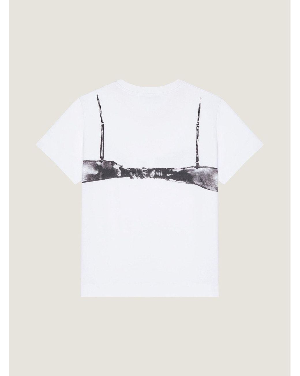 Givenchy White Cutaway Bra Printed Crewneck T-Shirt