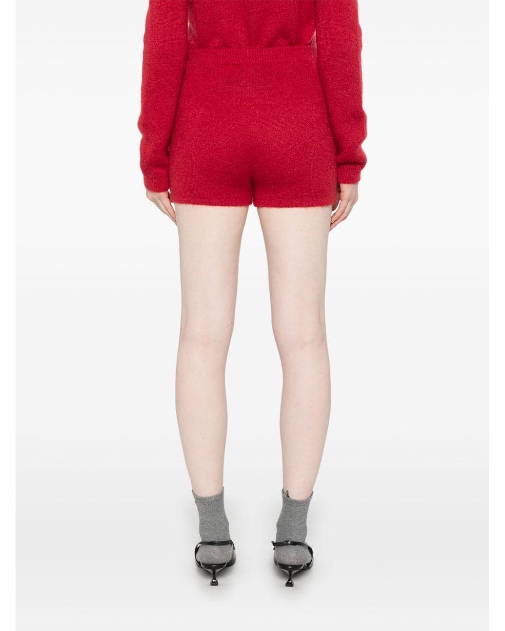 Twinset Red Button-Detail Shorts