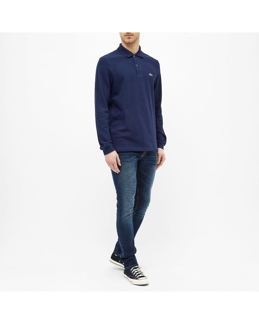 Lacoste Blue Logo Patch Polo Shirt for men
