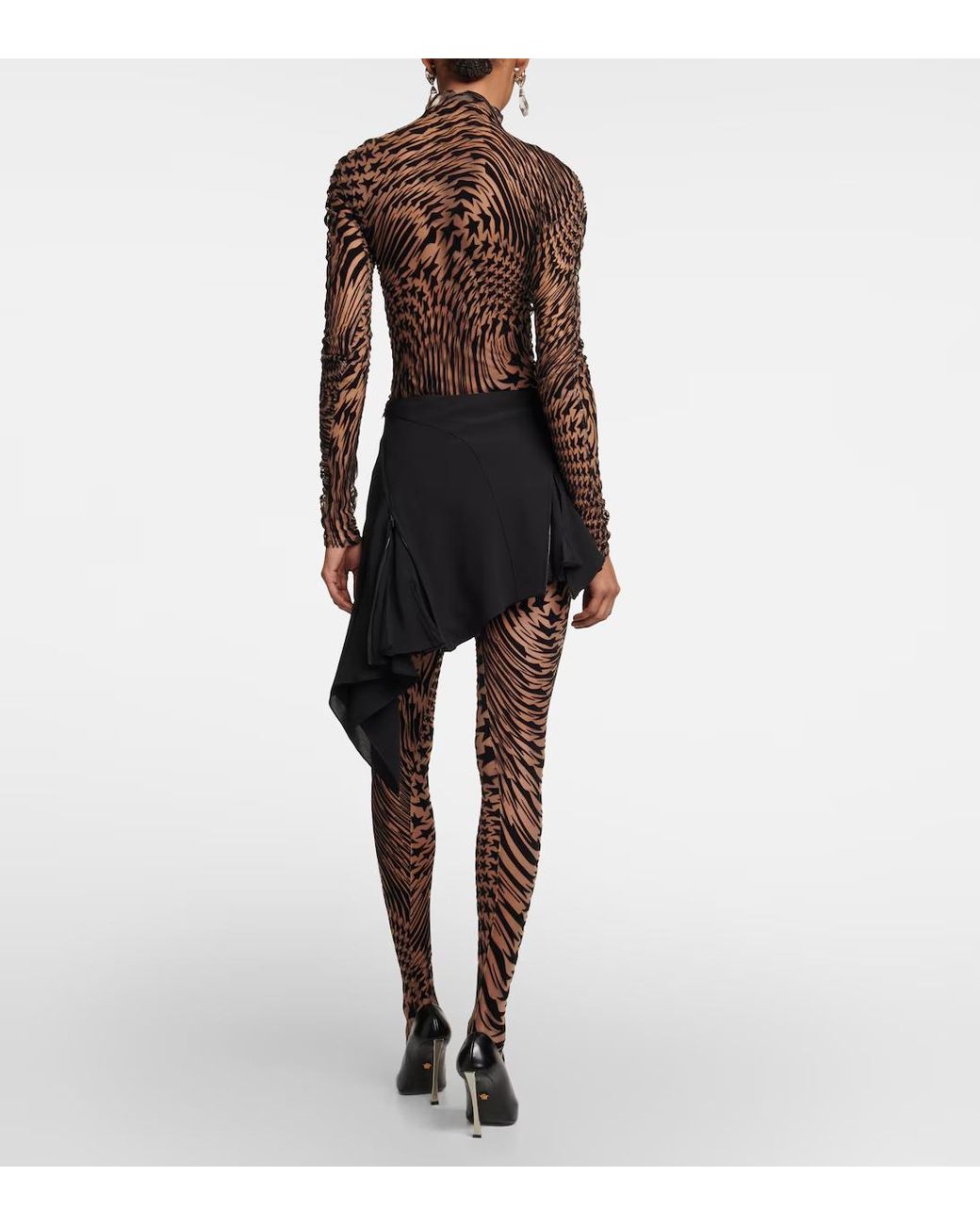 Mugler Black Asymmetric Mini Skirt