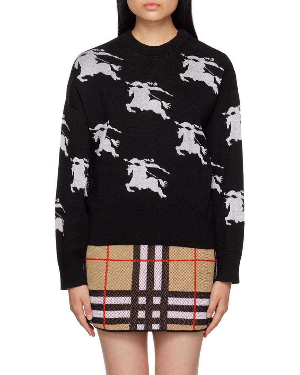 Burberry Black Ekd Jacquard Jumper