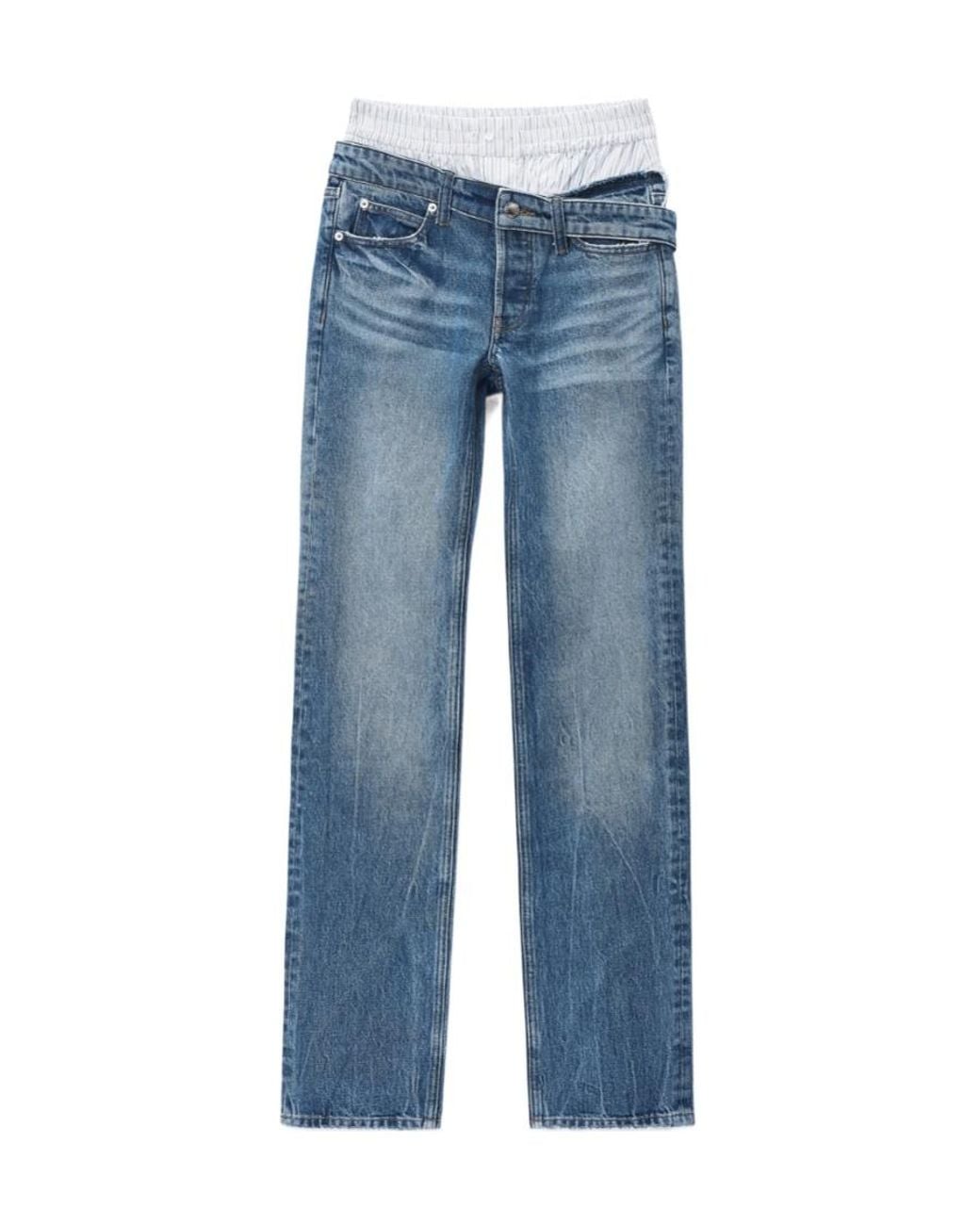 Alexander Wang Blue Boxer Drop Waistband Slim Jeans