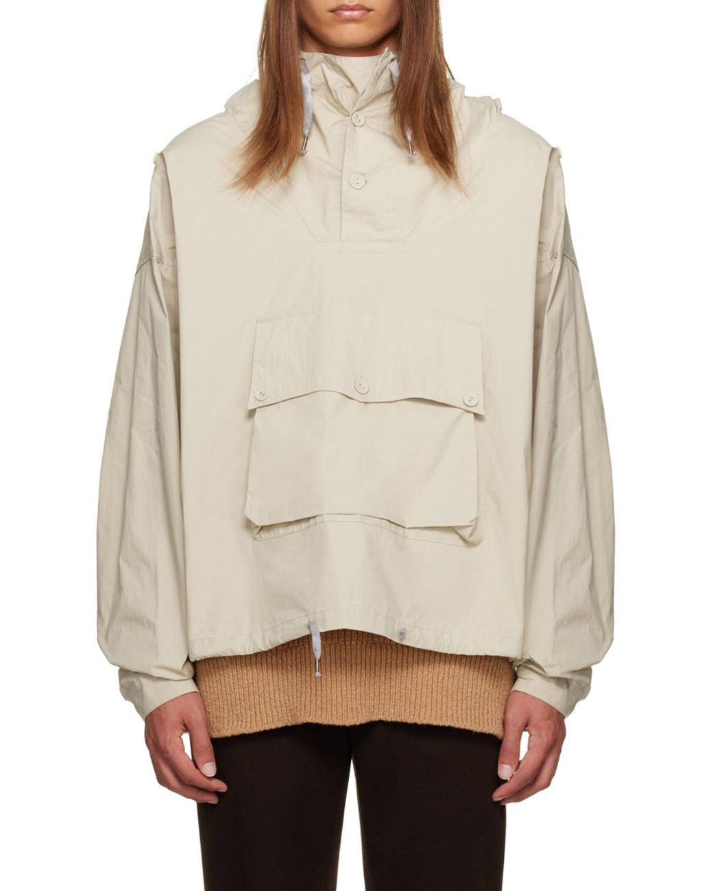 Maison Margiela Natural Drawstring Hooded Performance Jacket for men