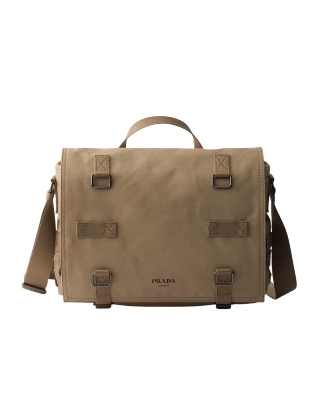 Prada Brown Canvas Shoulder Bag for men