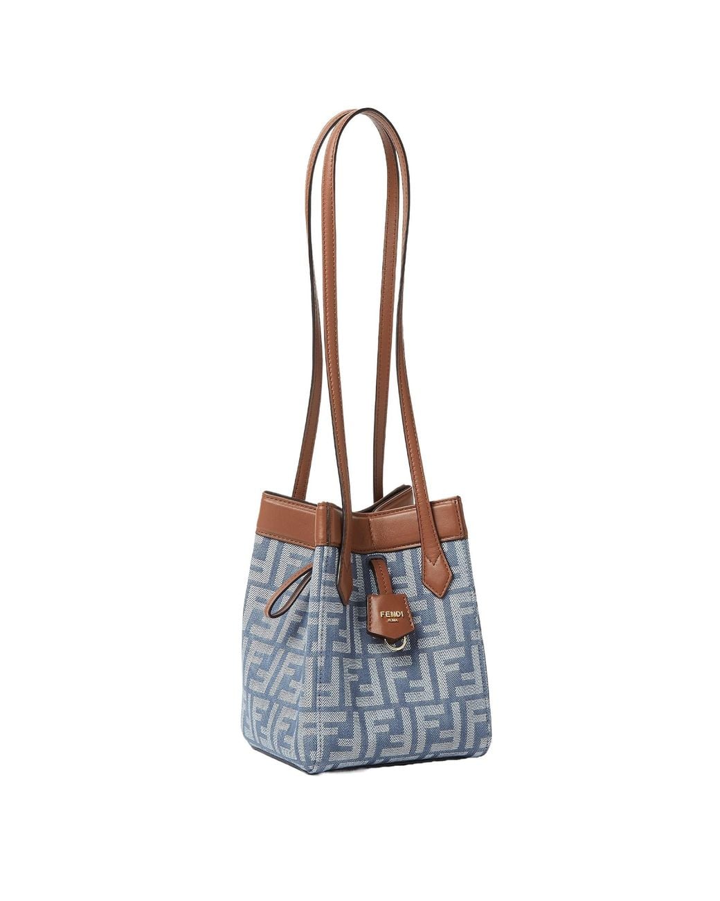 Fendi Blue Origami Mini Bucket Bag