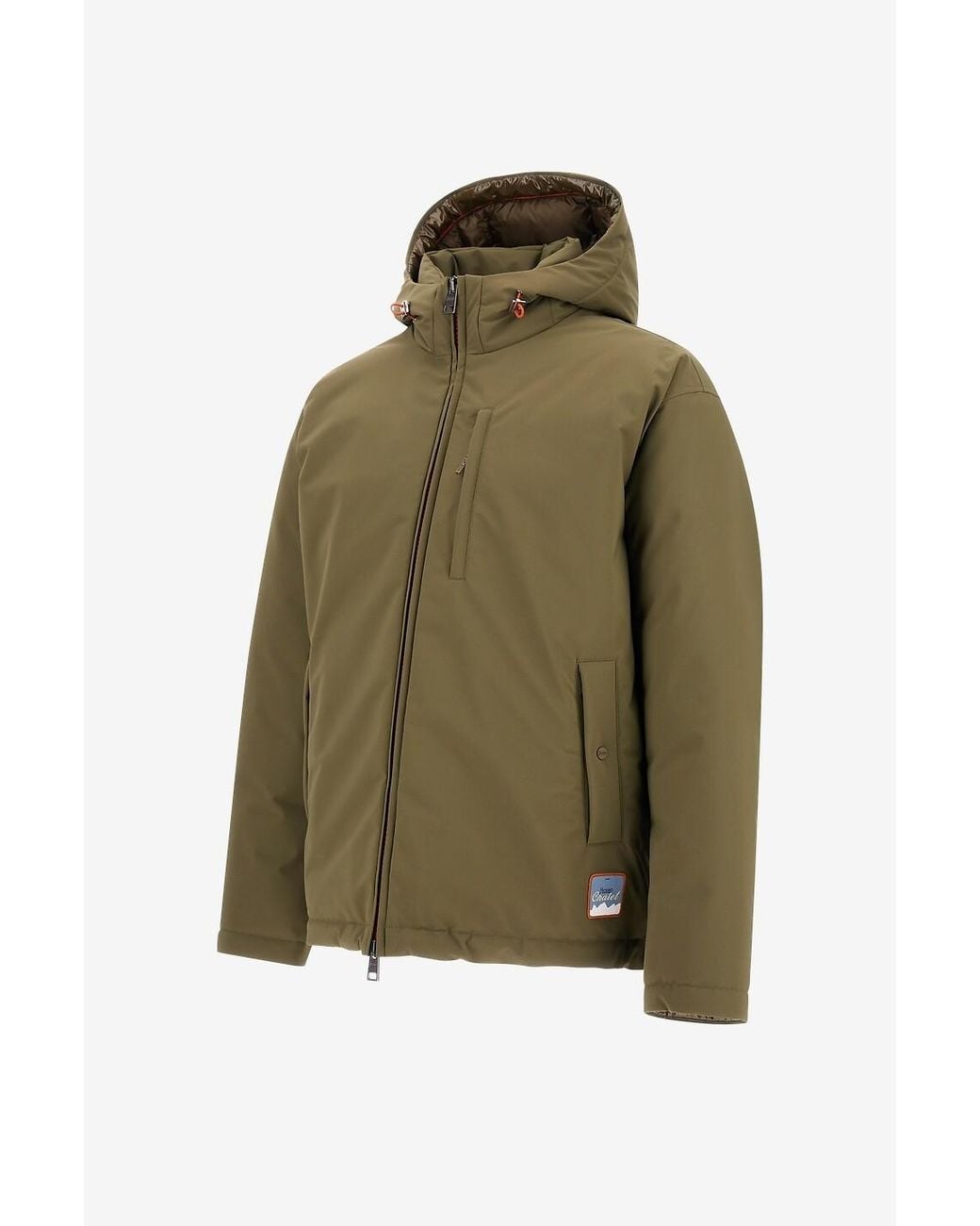 Herno Green Cropped Matte Nylon Hooded Down Jacket for men