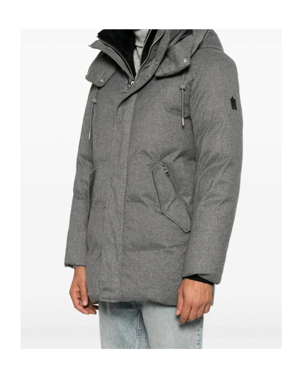 Mackage Gray Quilted Down Jacket With Zip Closure for men