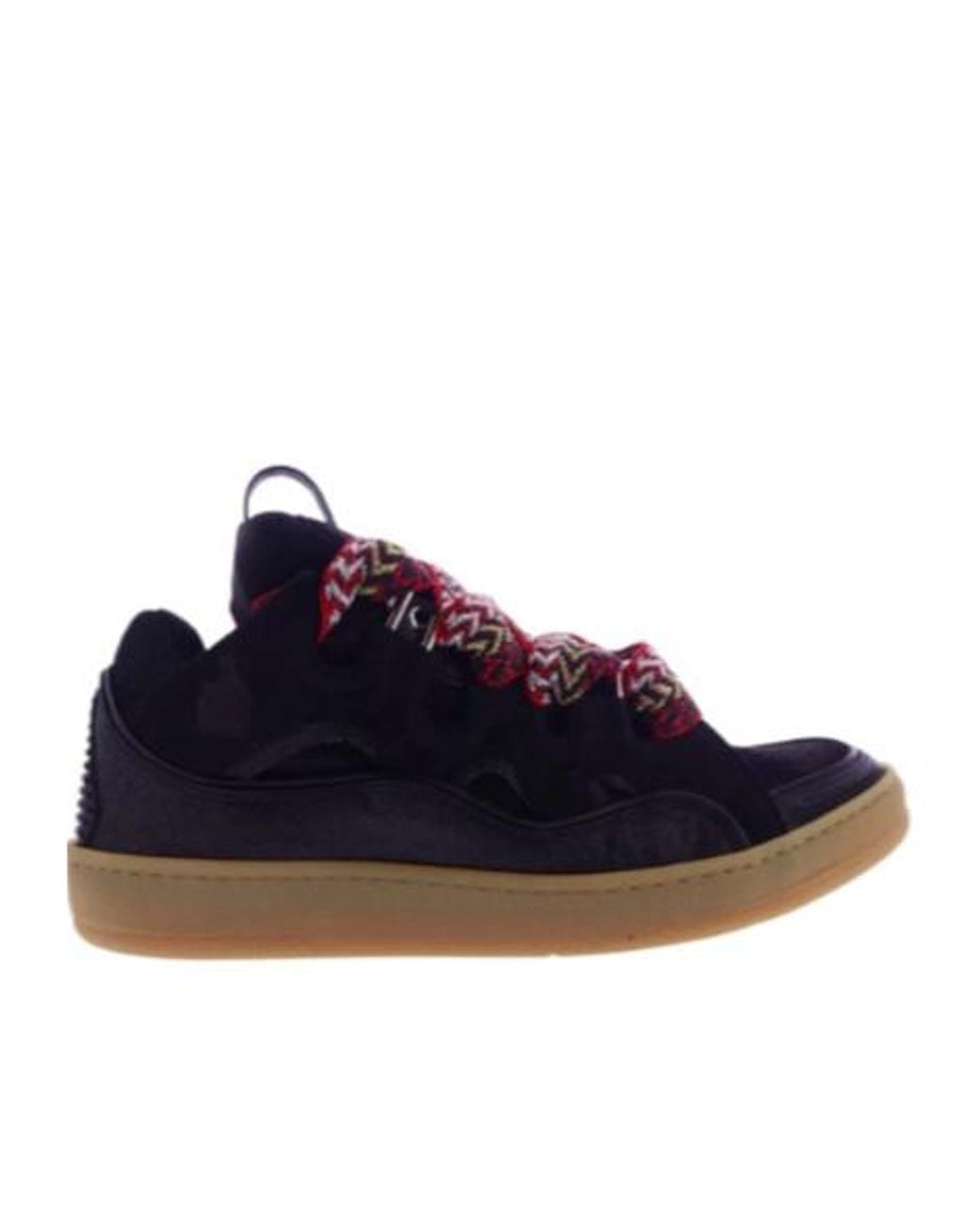 Lanvin Blue Round Toe Lace-Up Sneakers for men